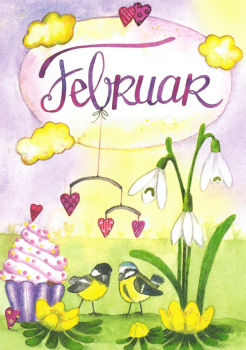 Inga Berkensträter "Februar" Monats-Postkarte, Größe: 10,5x15 cm