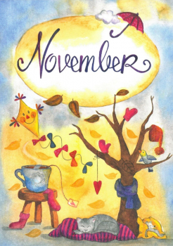 Inga Berkensträter "November" Monats-Postkarte, Größe: 10,5x15 cm