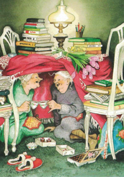 Inge Löök Nr. 10 "'Frauen trinken Tee" Größe: 10,5x15 cm