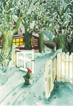 Inge Löök Nr. 213 "Zwerg am Tor" Größe: 10,5x15 cm