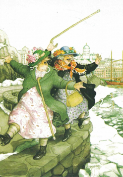Inge Löök Nr. 22 "'Frauen auf der Hafenmauer" Größe: 10,5x15 cm