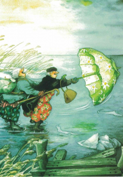 Inge Löök Nr. 24 "'Frauen fahren Schlittschuh" Größe: 10,5x15 cm