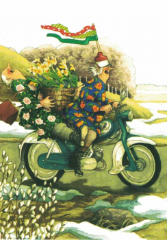 Inge Löök Nr. 34 "Frauen auf dem Motorrad" Größe: 10,5x15 cm