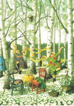 Inge Löök Nr. 36 "Frauen im Birkenwald" Größe: 10,5x15 cm