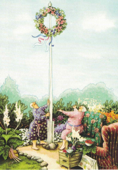 Inge Löök Nr. 46 "Frauen mit Blumenkranz" Größe: 10,5x15 cm
