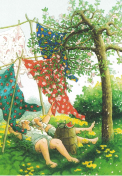 Inge Löök Nr. 48 "Frauen liegen im Gras" Größe: 10,5x15 cm