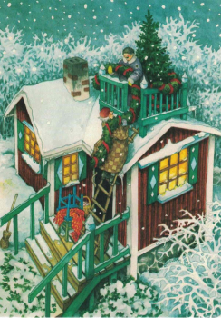 Inge Löök Nr. 59 "Frauen schmücken Haus" Größe: 10,5x15 cm