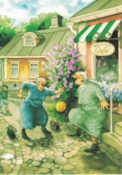 Inge Löök Nr. 9 "'Frauen spielen Ball" Größe: 10,5x15 cm