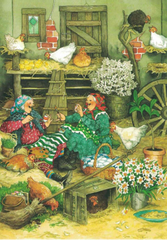 Inge Löök Nr. 41 "Ostereier-Malen im Hühnerstall" Größe: 10,5x15 cm
