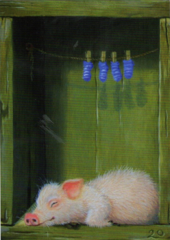 Inkognito Suzan Visser „Piggie“ - Postkarte, Größe: 10,5x14,8cm