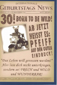 Doppelkarte 30. Geburtstag