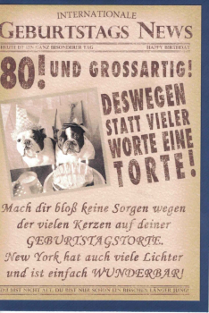 Kathrin Stockebrand „80. Geburtstag“: Doppelkarte 12x17,2cm