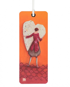 Gaëlle Boissonard "Frau mit Herz" Lesezeichen, Aquarupella Größe 14x5,5cm