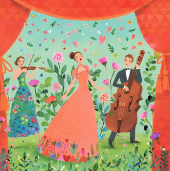 Mila Marquis  "Musizierende", Glitzer, Größe: 14x14cm