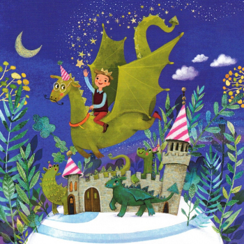 Mila Marquis "Prinz mit Drache", Glitzer, Größe: 14x14cm