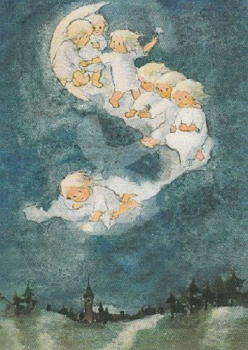 Mili Weber "Der Mond ist aufgegangen ..." Postkarte, Größe: 10,5x15 cm
