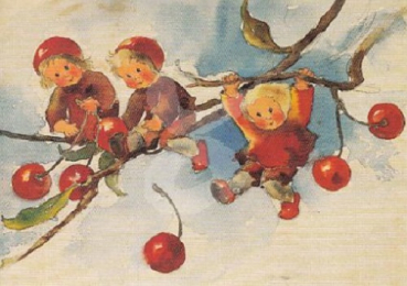 Mili Weber "Kirschenkinder" Postkarte, Größe: 10,5x15 cm