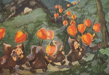 Mili Weber "Laternen - Kinder Umzug" Postkarte, Größe: 10,5x15 cm