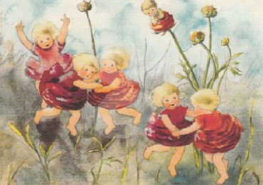 Mili Weber "Ringelreihen" Postkarte, Größe: 10,5x15 cm