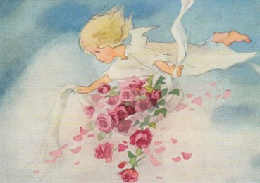 Mili Weber "Rosenengel" Postkarte, Größe: 10,5x15 cm