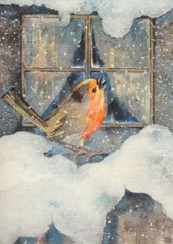 Mili Weber "Rotkehlchen" Postkarte, Größe: 10,5x15 cm