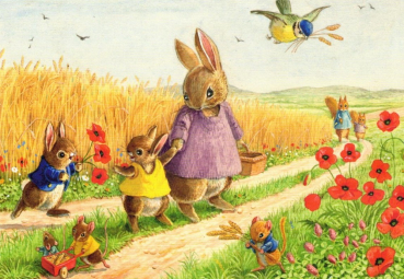 Molly Brett "The Comfield rabbits" Postkarte, Größe: 10,5x15 cm