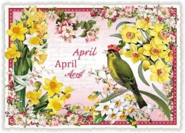 Monats - Edition Tausendschön "April" PK1025 Postkarte Größe: 10,5x15 cm