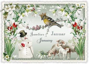 Monats - Edition Tausendschön "Januar" PK1022 Postkarte Größe: 10,5x15 cm