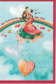 Nina Chen „Zum Valentinstag Alles Liebe“: Doppelkarte mit Glitzer, Größe: 17,2x12cm