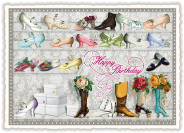 Edition Tausendschön "Happy Birthday" mit Schuhe und Stiefel  PK253 Größe: 10,5x15 cm