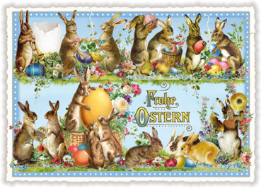 Edition Tausendschön  "Frohe Ostern", Osterkarte mit Osterhasen PK275 Größe: 10,5x15 cm