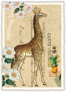 Edition Tausendschön "Giraffe" mit Krone  PK478 Glimmer Größe: 10,5x15 cm
