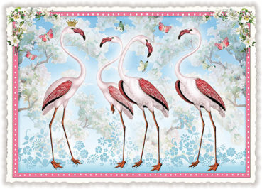 Edition Tausendschön "Flamingos",  PK496 Glimmer Größe: 10,5x15 cm
