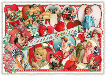 Edition Tausendschön "Valentine Greetings", Grußkarte zum Valentinstag PK524 Größe: 10,5x15 cm
