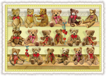 Edition Tausendschön "Teddys", Bären mit Schleife PK549 Größe: 10,5x15 cm