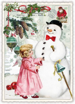 Edition Tausendschön "Christmas", mit Schneemann, PK613 Größe: 10,5x15 cm