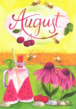 Inga Berkensträter "August" Monats-Postkarte, Größe: 10,5x15 cm