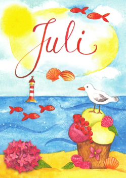 Inga Berkensträter "Juli" Monats-Postkarte, Größe: 10,5x15 cm