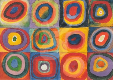 Wassily Kandinsky "Quadrate mit konzentrischen Ringen" Postkarte, Größe: 10,5x14,8cm