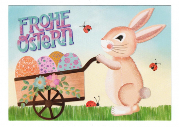 Sandra Brezina "Frohe Ostern" mit Glitzer, Postkarte, Größe: 10,5x15 cm