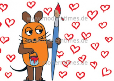 Schmitt-Menzel "Maus malt Herzen" Sendung mit der Maus, Größe: 10,5x15 cm