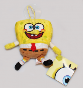 Simba Toys „Spongebob“ Schwammkopf: Plüsch mit Saugnapf, Stofftier, Größe: 14cm