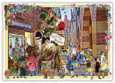 Edition Tausendschön "Bremen mit Stadtmusikanten" PK229 Größe: 10,5x15 cm