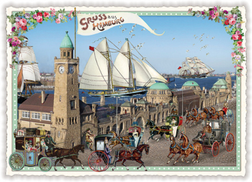 Edition Tausendschön "Hamburg, Landungsbrücken" PK551 Größe: 10,5x15 cm