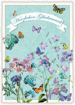 Edition Tausendschön "Herzlichen Glückwunsch", Wiesenblumen  PK380 Größe: 10,5x15 cm