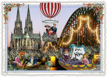 Edition Tausendschön "Köln am Abend" PK327 Größe: 10,5x15 cm