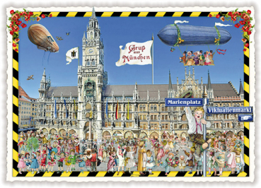 Edition Tausendschön "München", Rathaus, Marienplatz  PK355 Größe: 10,5x15 cm