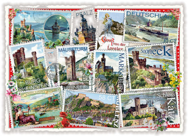 Edition Tausendschön "Rhein  2" mit Briefmarken PK235 Größe: 10,5x15 cm