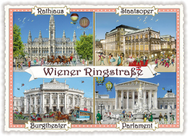 PK392 Wiener Ringstraße Tausendschön Postkarte