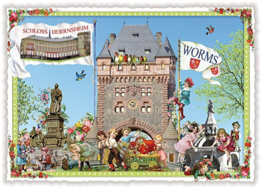 Edition Tausendschön "Worms",  Nibelungenturm  PK92 Größe: 10,5x15 cm